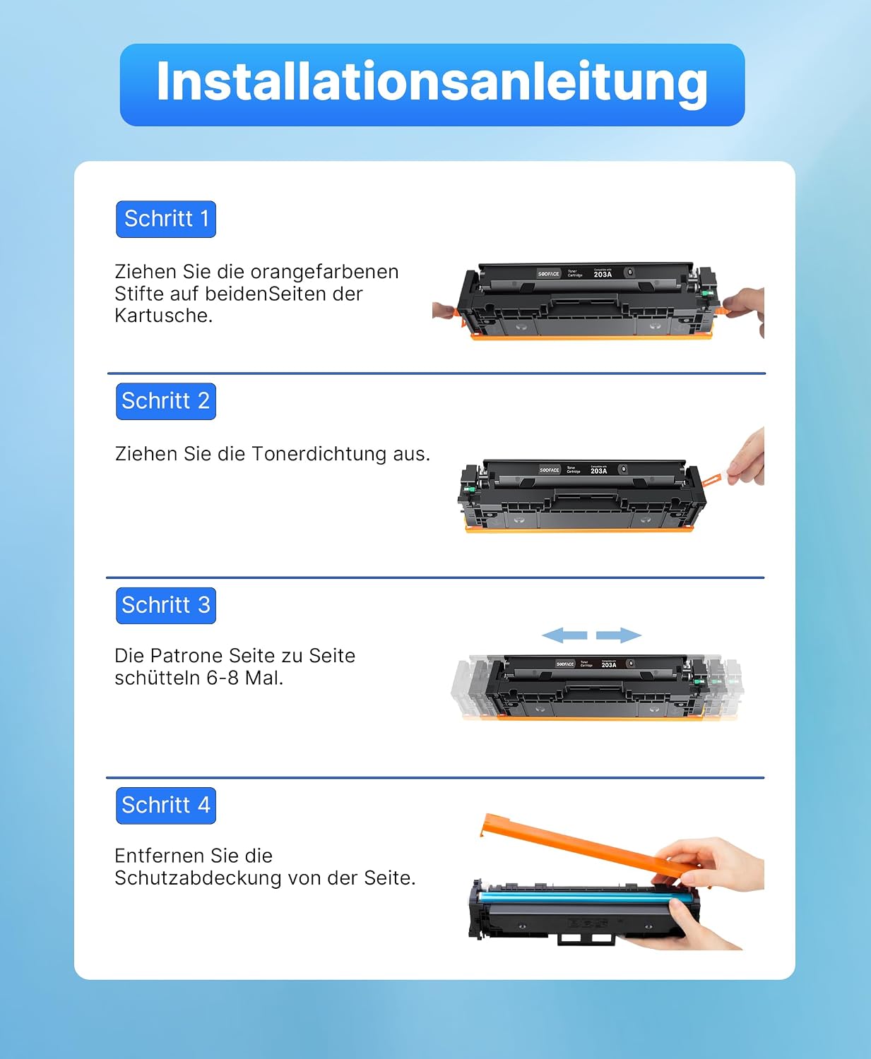 Thumbnail 5 de SODFACE 203A Toner 4er-Pack für HP