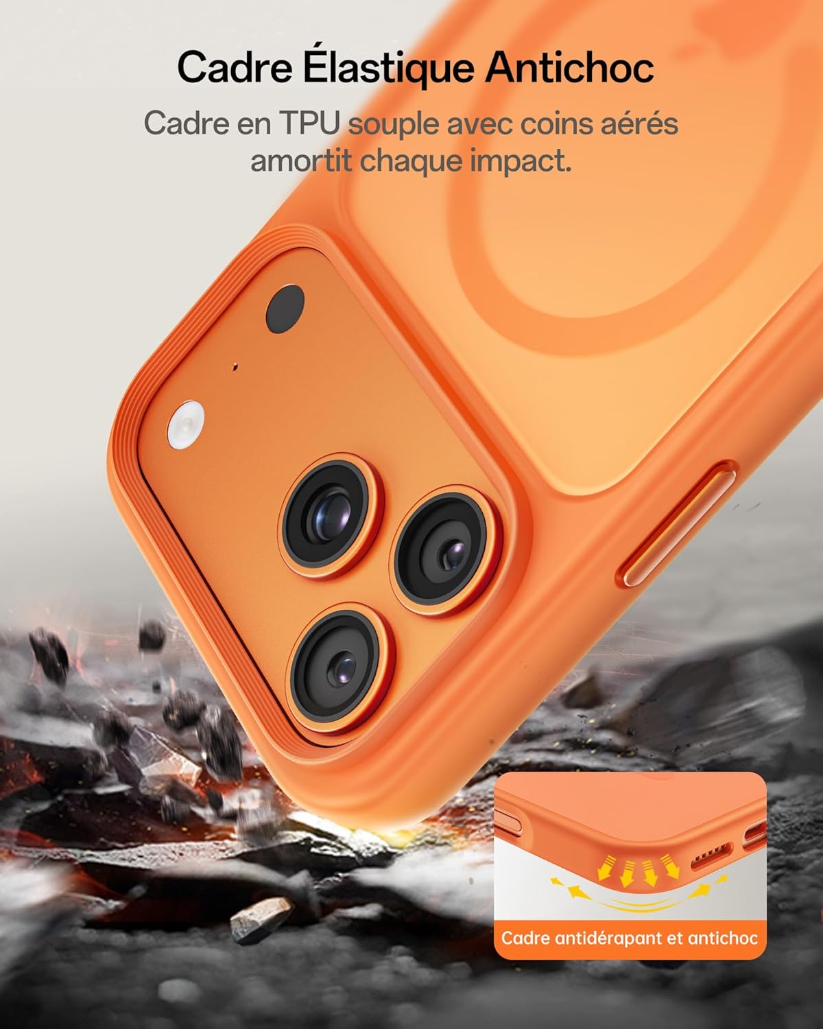 Thumbnail 3 de UNBREAKcable Coque Magnétique pour iPhone 17 Pro 6,3 pouces – MagSafe, Orange