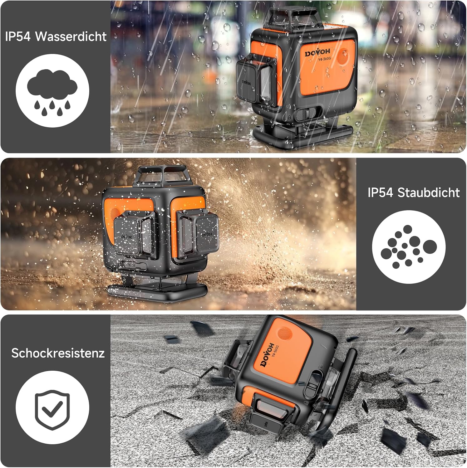 Thumbnail 5 de DOVOH Y4-360G 4D Self-Levelling 360° Green Laser Level (4-Plane)