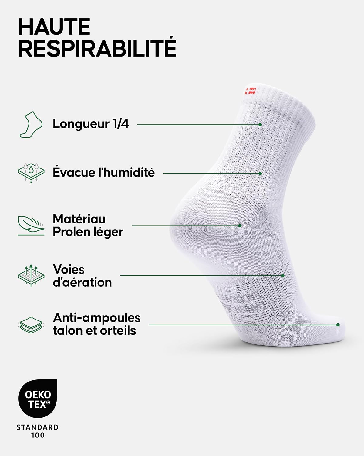 Detalle 2 de DANISH ENDURANCE Chaussettes de sport 3 ou 5 paires