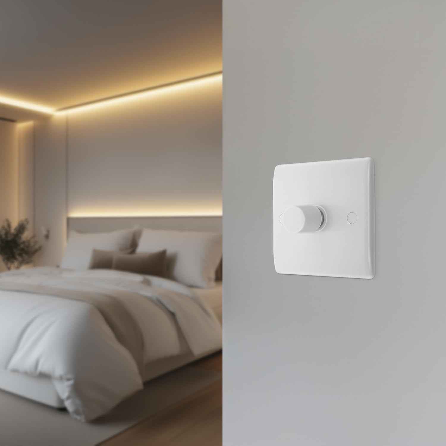 Thumbnail 5 de BG Electrical Nexus 800 Series Intelligent Single Wall Dimmer Switch, 2 Way, Round Edge, White Moulded, 200W (881)