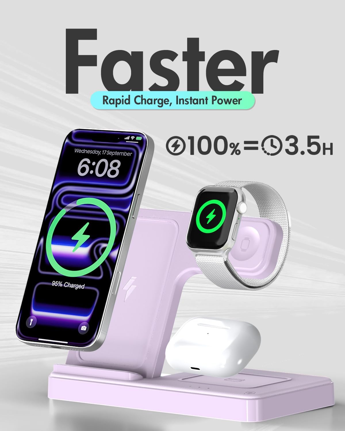 Detalle 1 de GETPALS 3-in-1 Wireless Charger