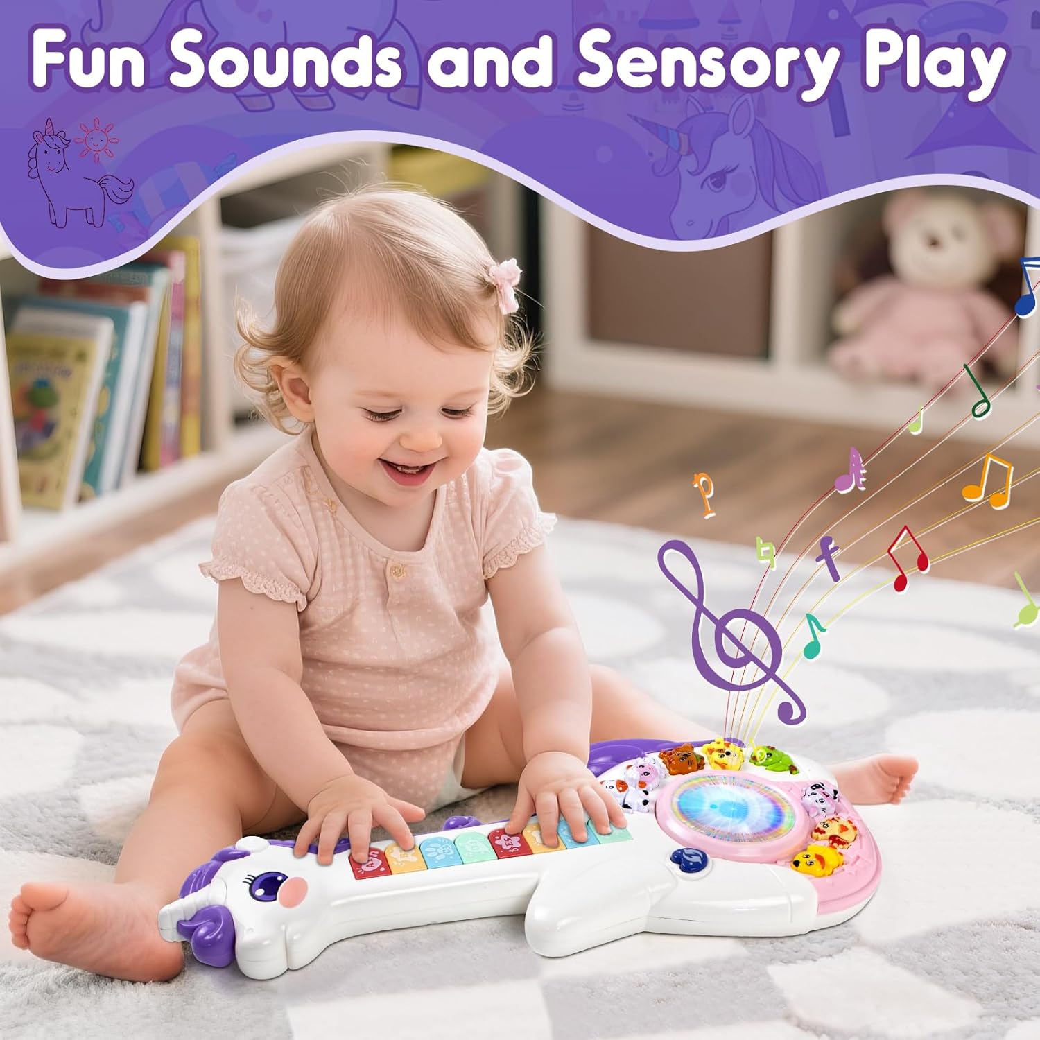 Thumbnail 4 de Toys for 1–2 Year Old Girl: Interactive Unicorn Musical Toy for 12–18 Months