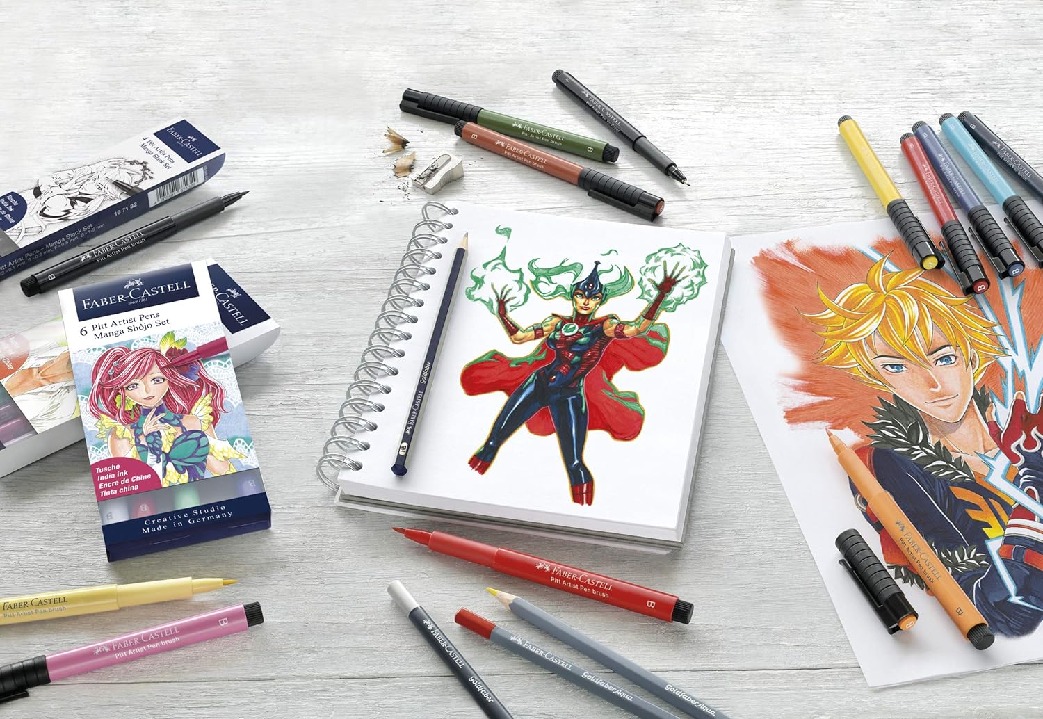 Detalle 1 de Faber-Castell Creative Studio Manga Starter Set – Multicoloured (PITT Ink)