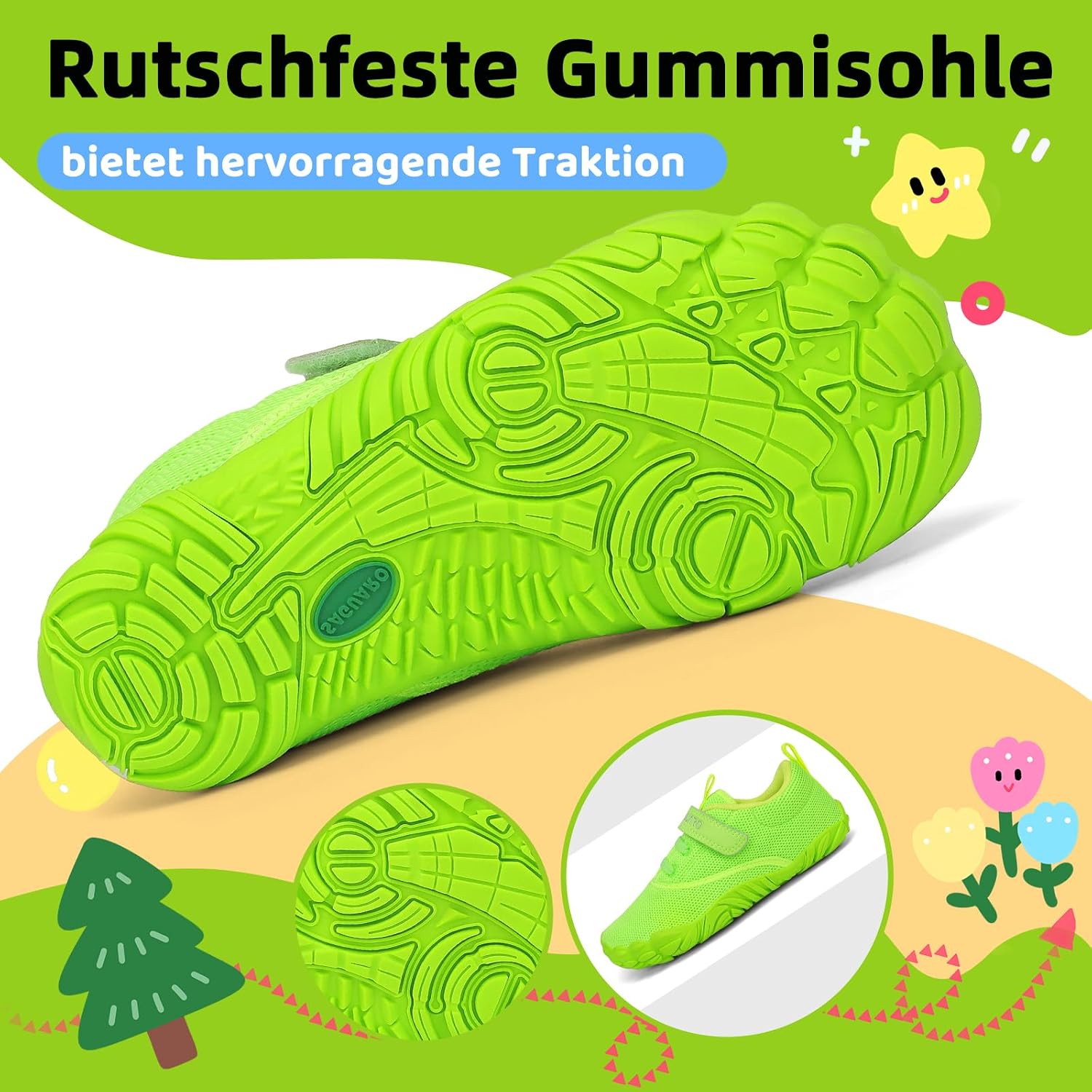 Thumbnail 4 de SAGUARO Kinder Barfußschuhe leicht, rutschfest – Traillaufschuhe, Gr. 24–36