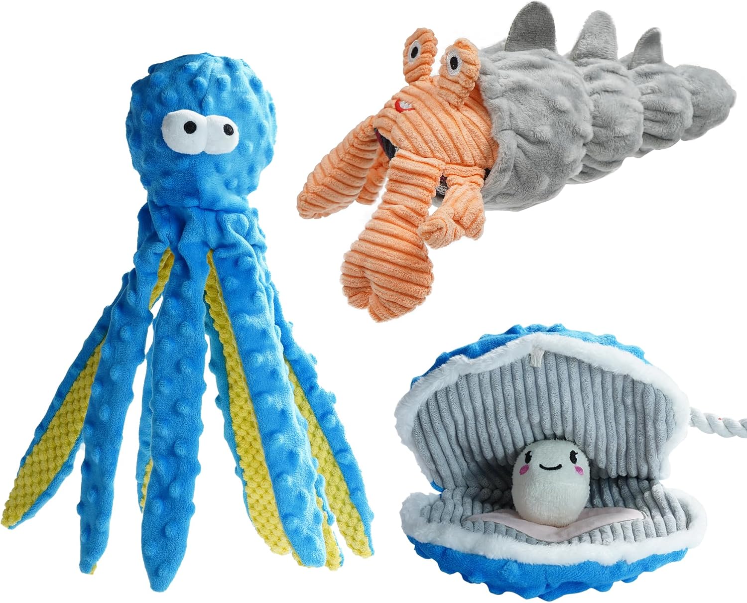 Thumbnail 4 de Nocciola Octopus No Stuffing Squeaky Dog Toy