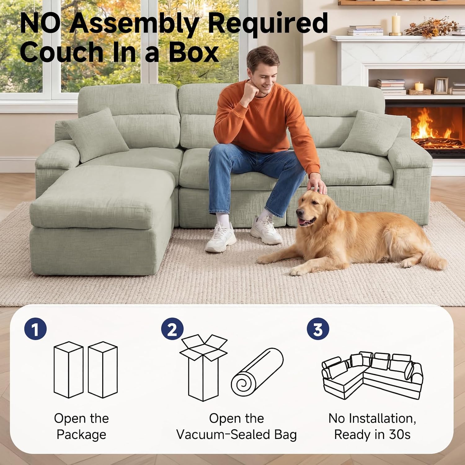 Detalle 1 de COOSYCO Sectional Sofa 110-Inch