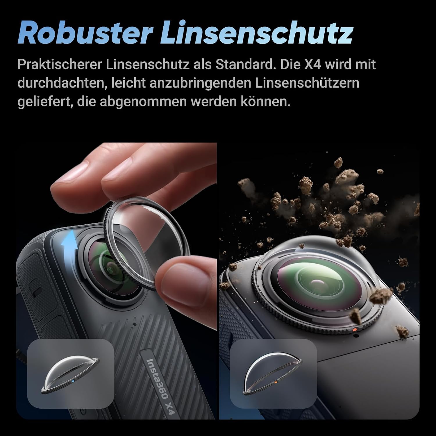 Detalle de Insta360 X4 Auf Geht's-Kit – 8K 360° Actioncam mit Unterwasseroptionen