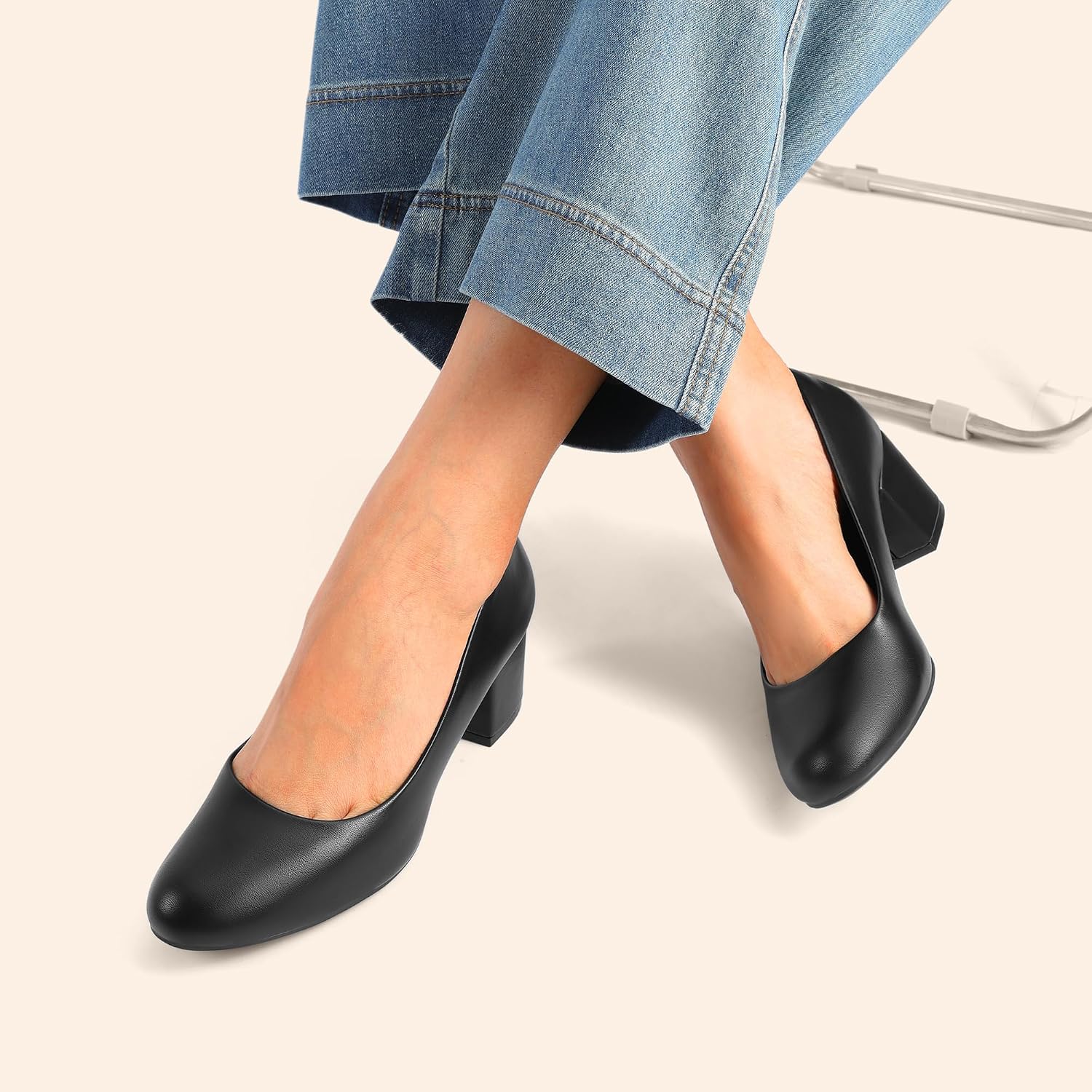 Detalle 2 de DREAM PAIRS Scarpe da Sera Tacchi Bassi Comfort e Classiche