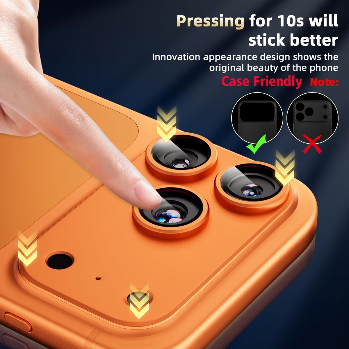 Thumbnail 3 de Jurqqer Camera Lens Protector for iPhone 17 Pro Max 6.9" – 9H Ultra-Thin Shield in Orange