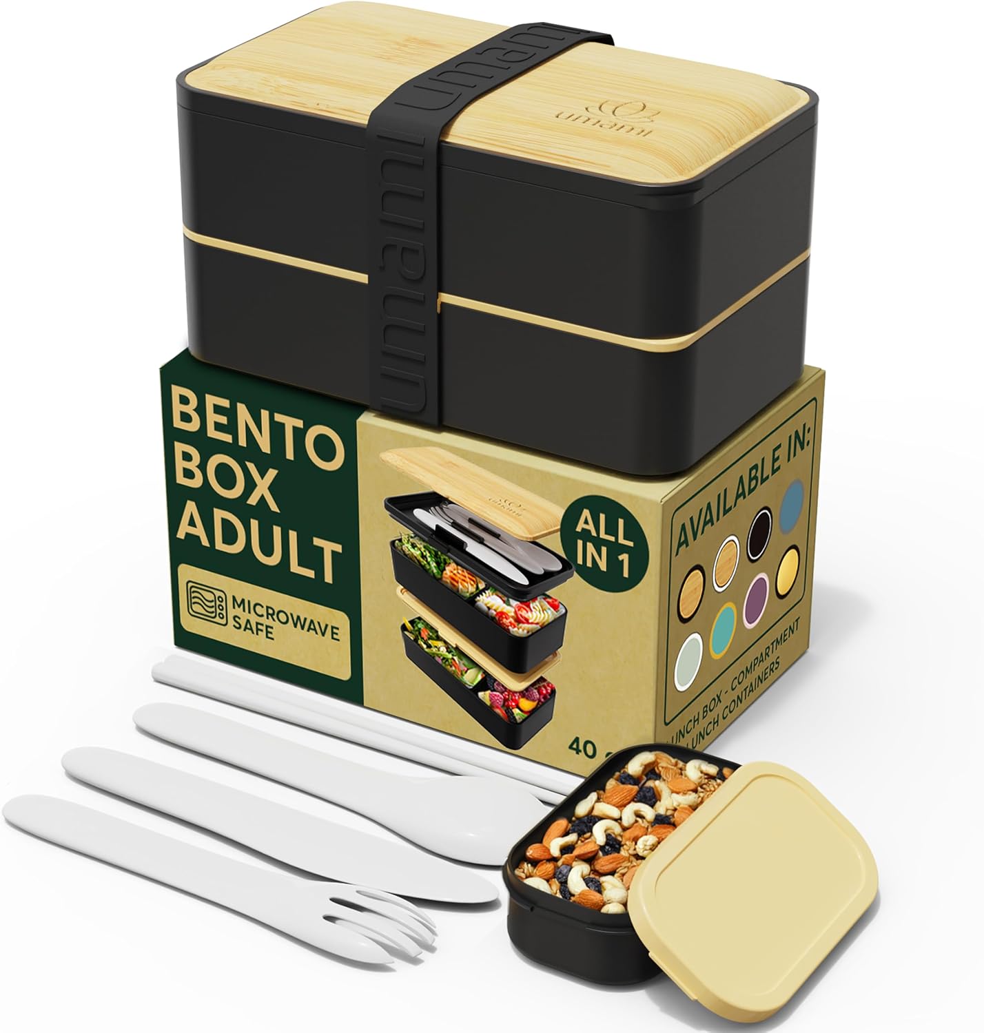 Detalle de Umami Bento Box Adult All‑in‑1 40 oz 🍱