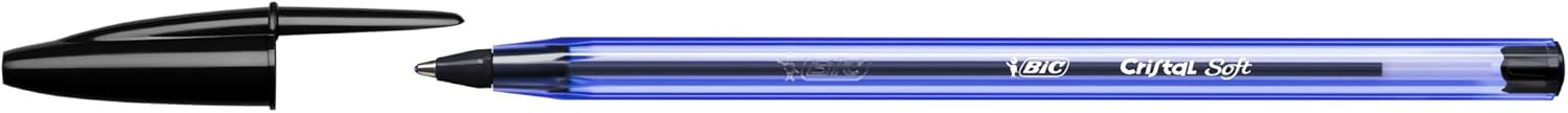 Detalle de BIC 921263 Crystal Soft Ballpoint Pens – Non-Retractable, Box of 50