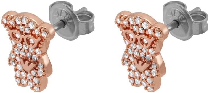 Thumbnail 3 de EMPORIO ARMANI boucles d’oreilles en laiton or rose à fermoir poteau