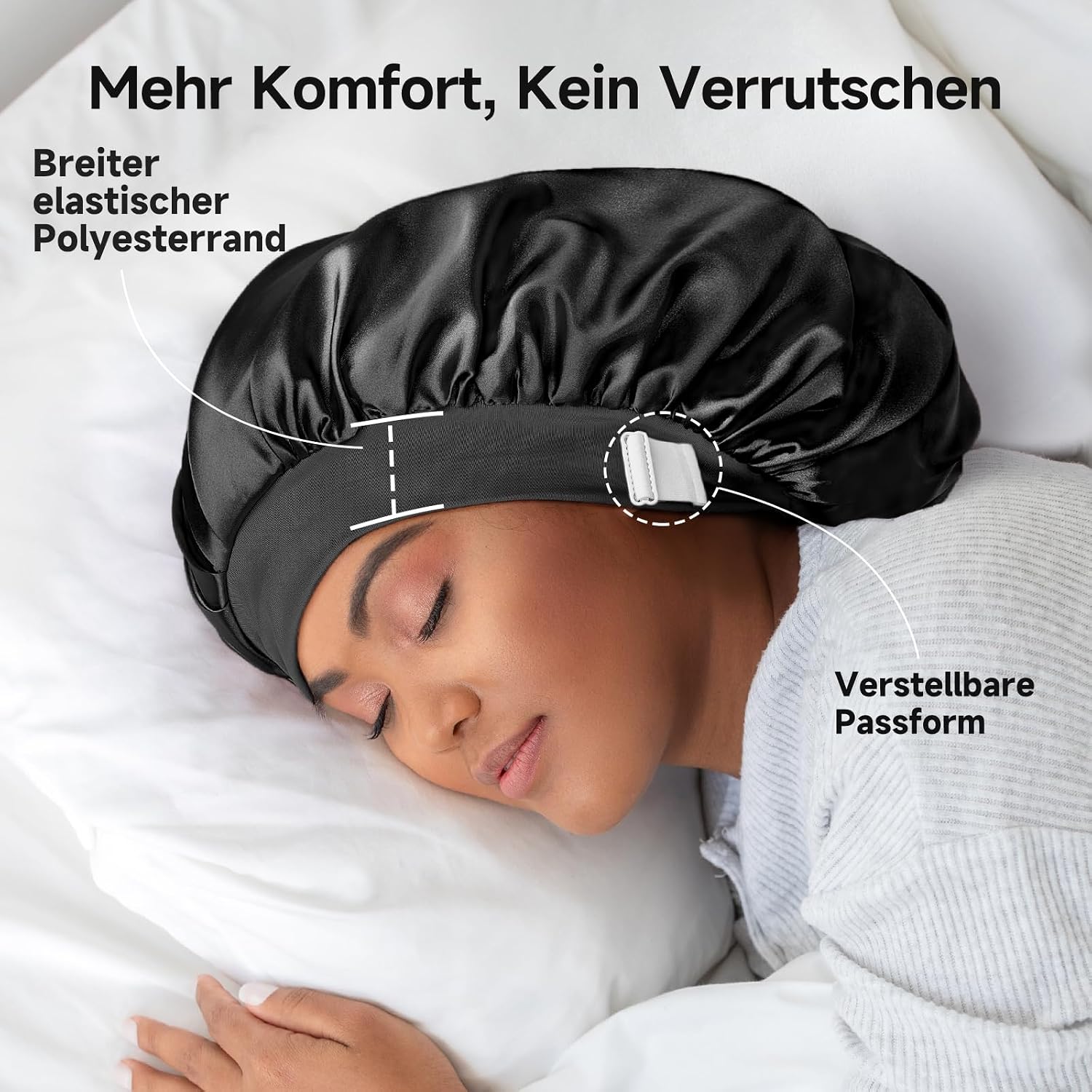 Detalle 2 de Umisleep Seiden Schlafhaube 22 Momme