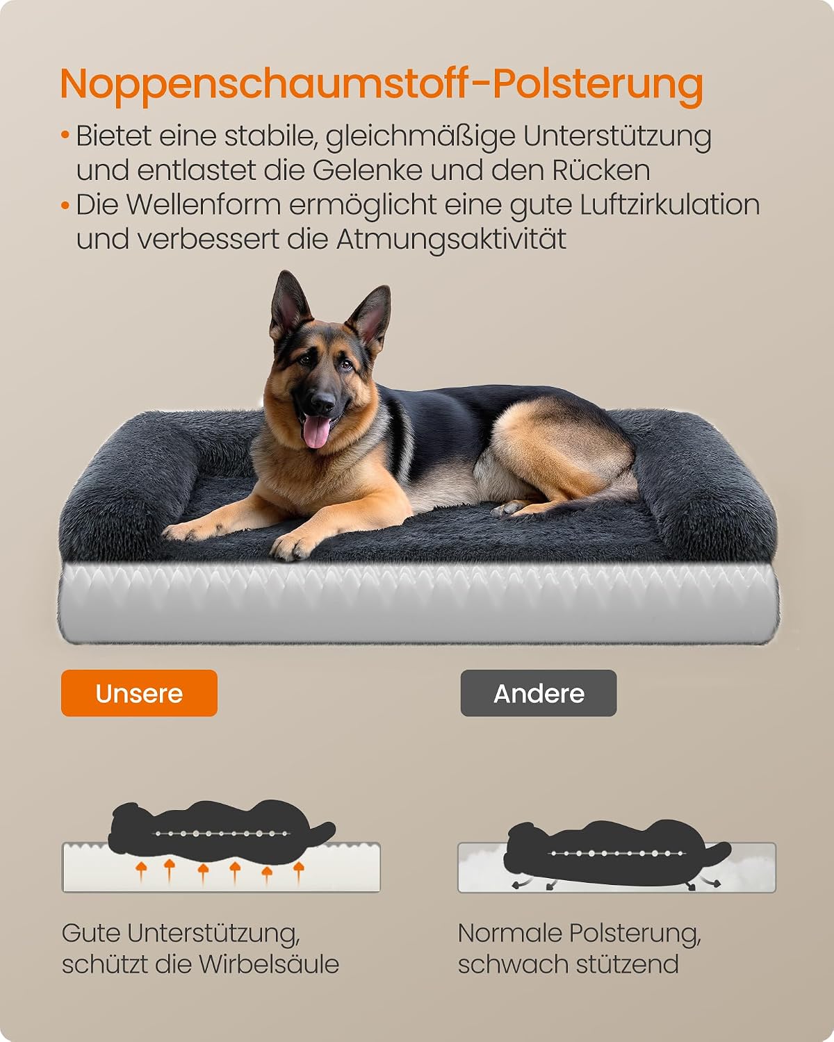 Detalle 2 de Feandrea FluffyHug Hundebett XXL