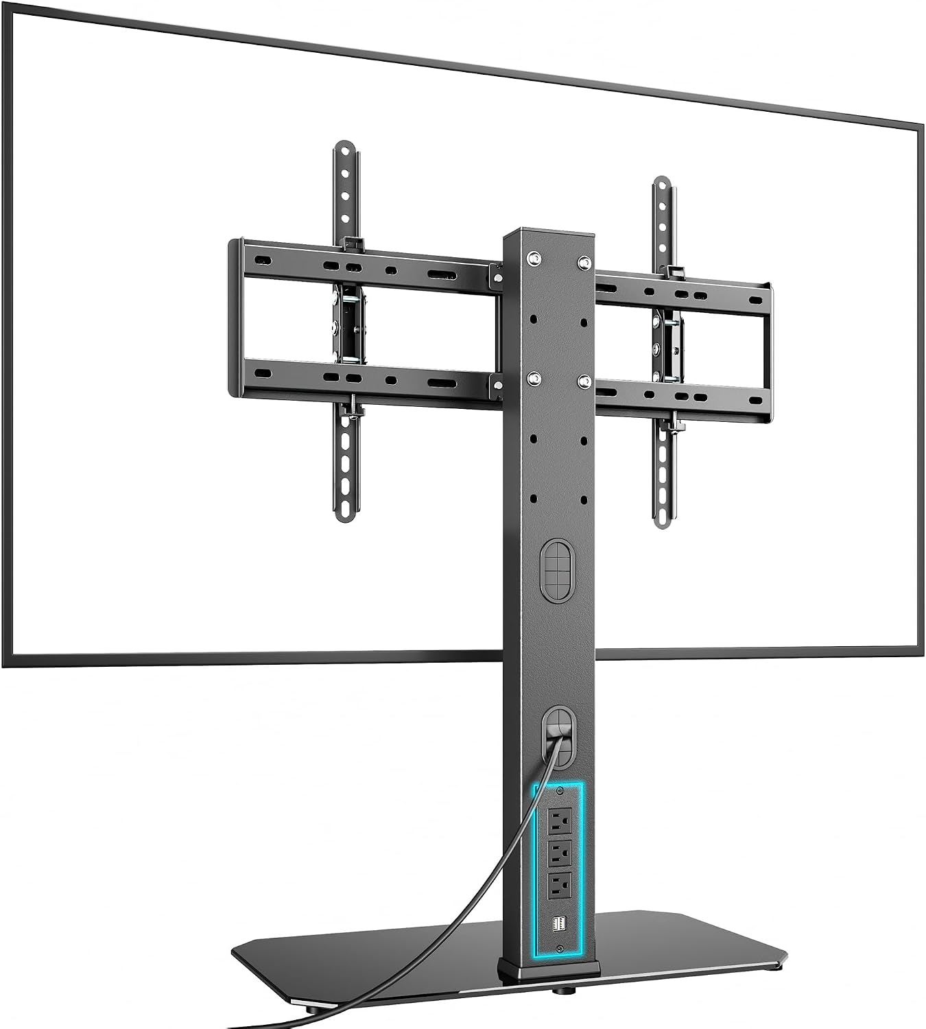 Detalle de Pegzone Universal TV Stand Swivel with Power Outlet (43–90" TVs, VESA up to 600x400mm)