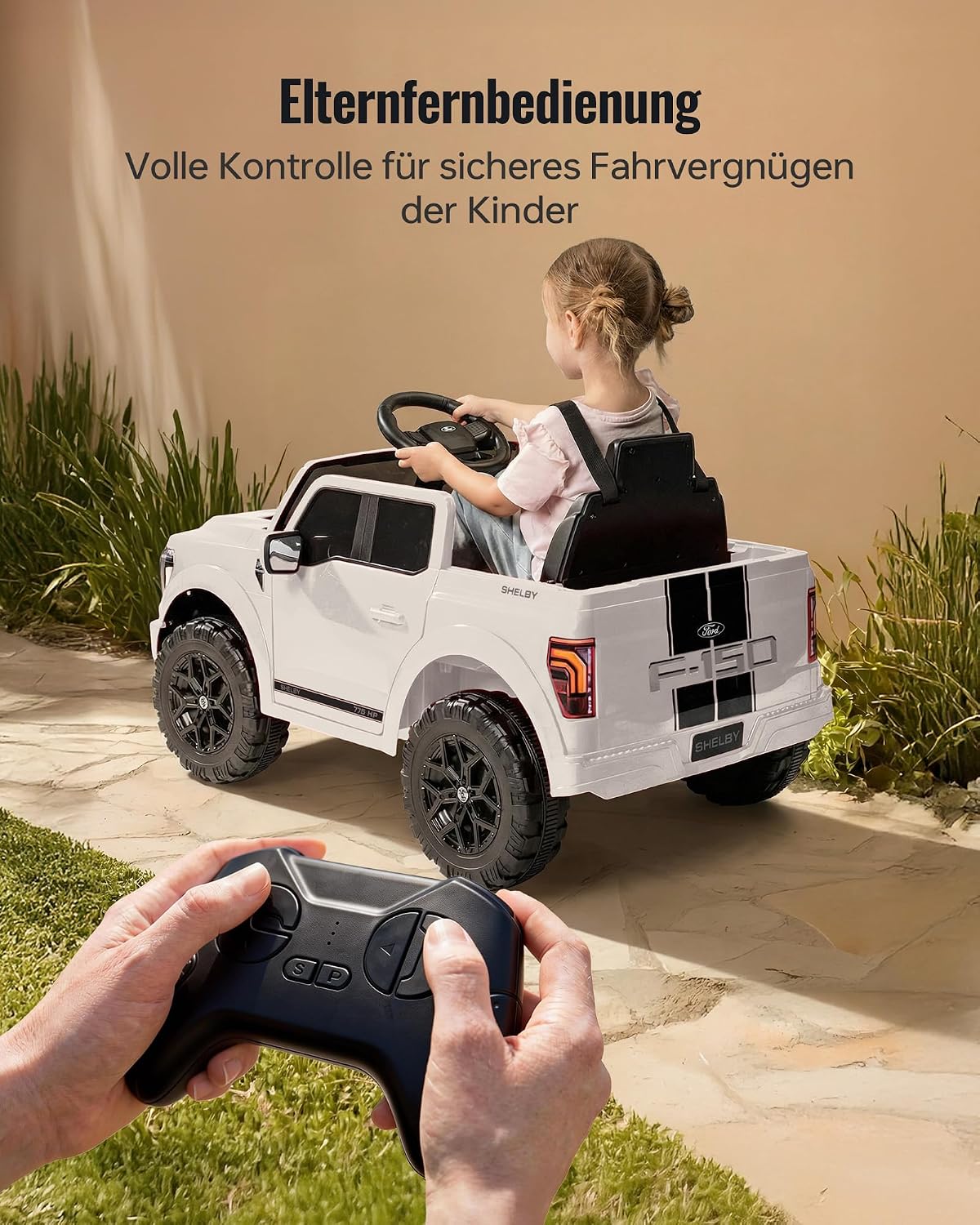Thumbnail 4 de Outfunny Ford Shelby F-150 Kinder-Elektroauto (12V) mit Fernbedienung, ab 3 Jahren – Weiß