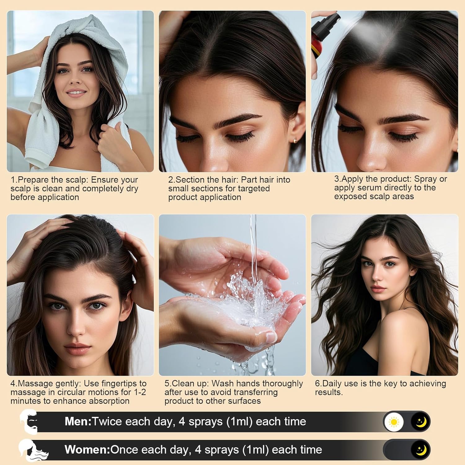 Detalle de Rouclo Siero Crescita Capelli con Biotina, Olio di Ricino e Rosmarino – 60 ml