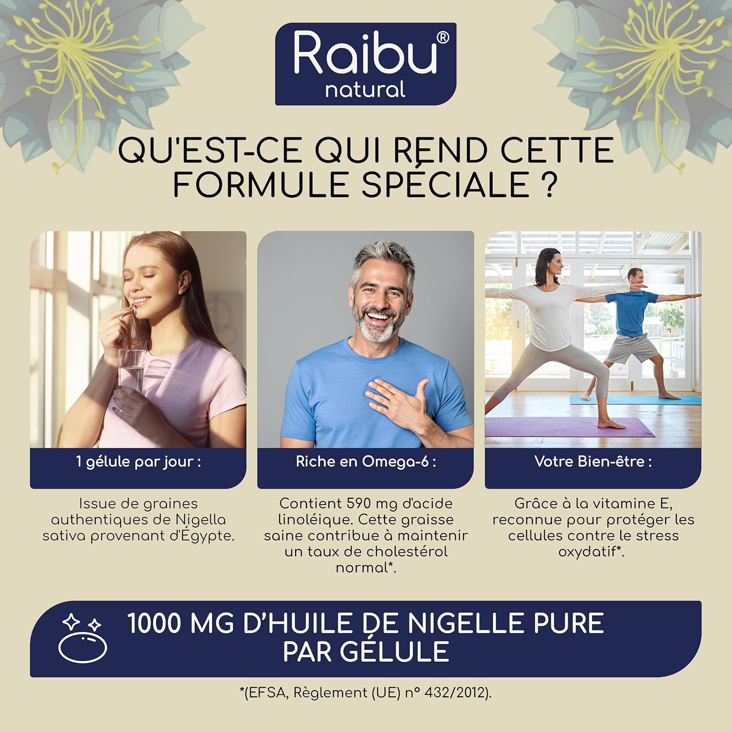 Thumbnail 1 de Huile de nigelle pure - 1000 mg par gélule, 180 gélules pour 6 mois