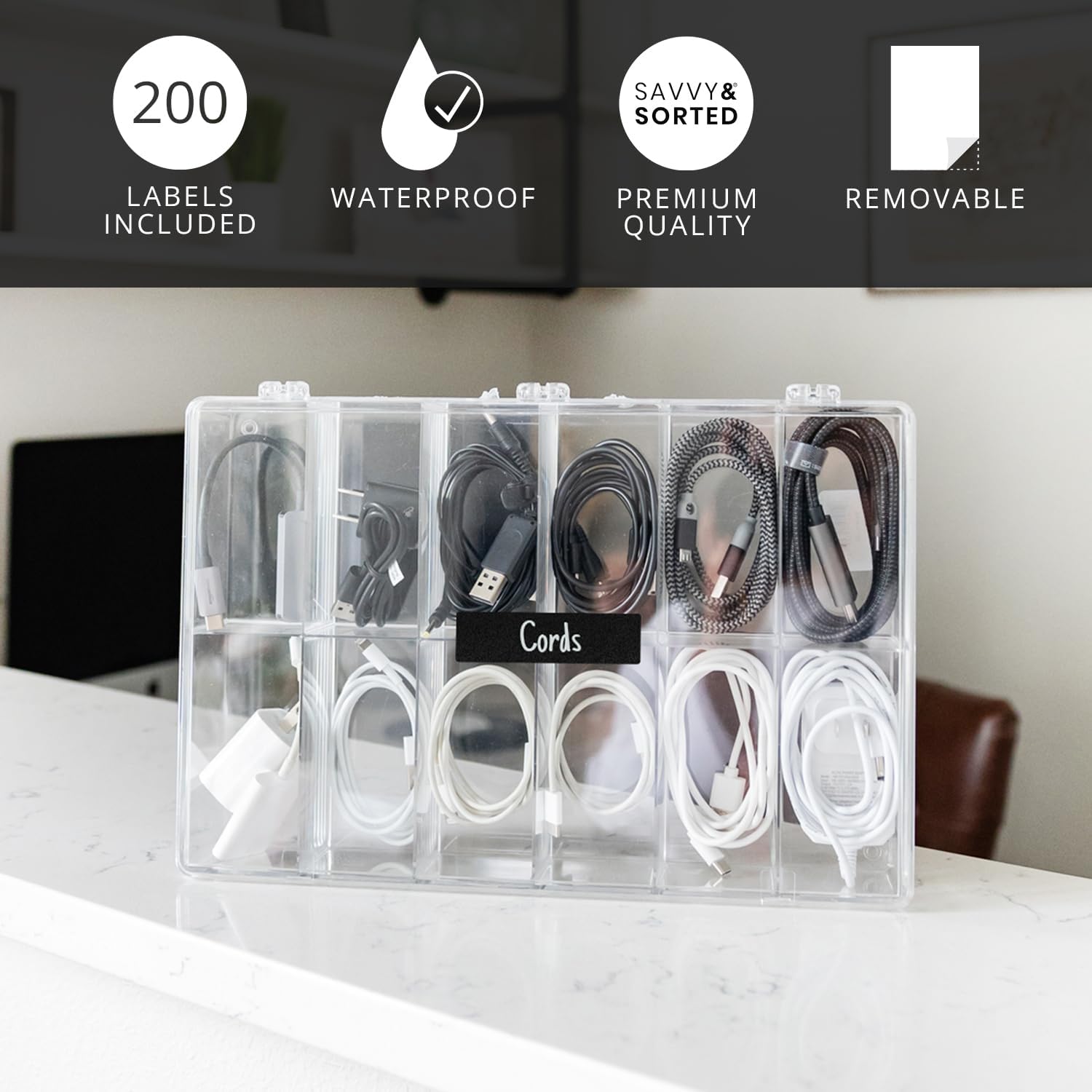 Detalle 2 de Chalkboard Labels for Containers, 200-Pack