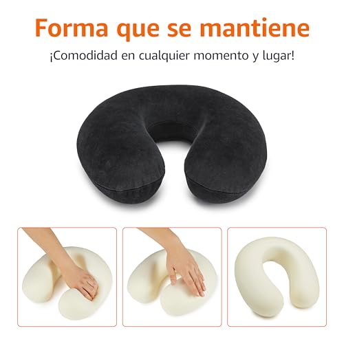 Thumbnail 3 de Amazon Basics Semicircular Almohada para cuello de espuma viscoelástica (negro)