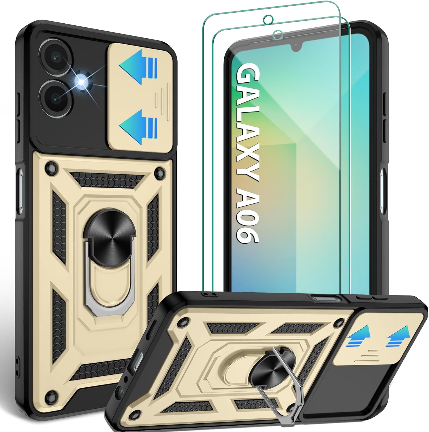 Detalle de Jshru Galaxy A06 Hülle mit 360° Ständer