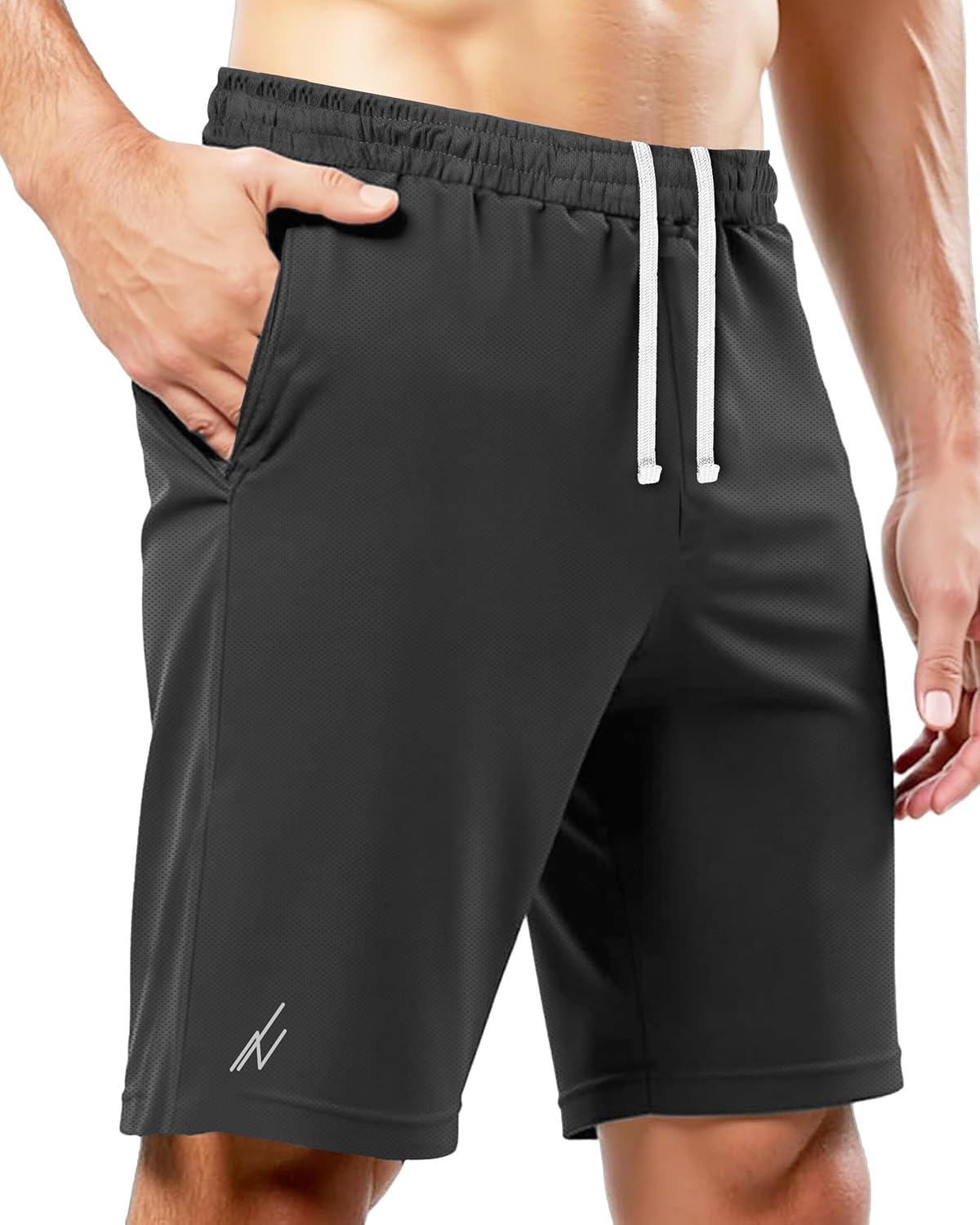 Thumbnail 5 de NY Threads pantaloncini sportivi da uomo con asciugatura rapida, vestibilità ampia e tasche (Small)