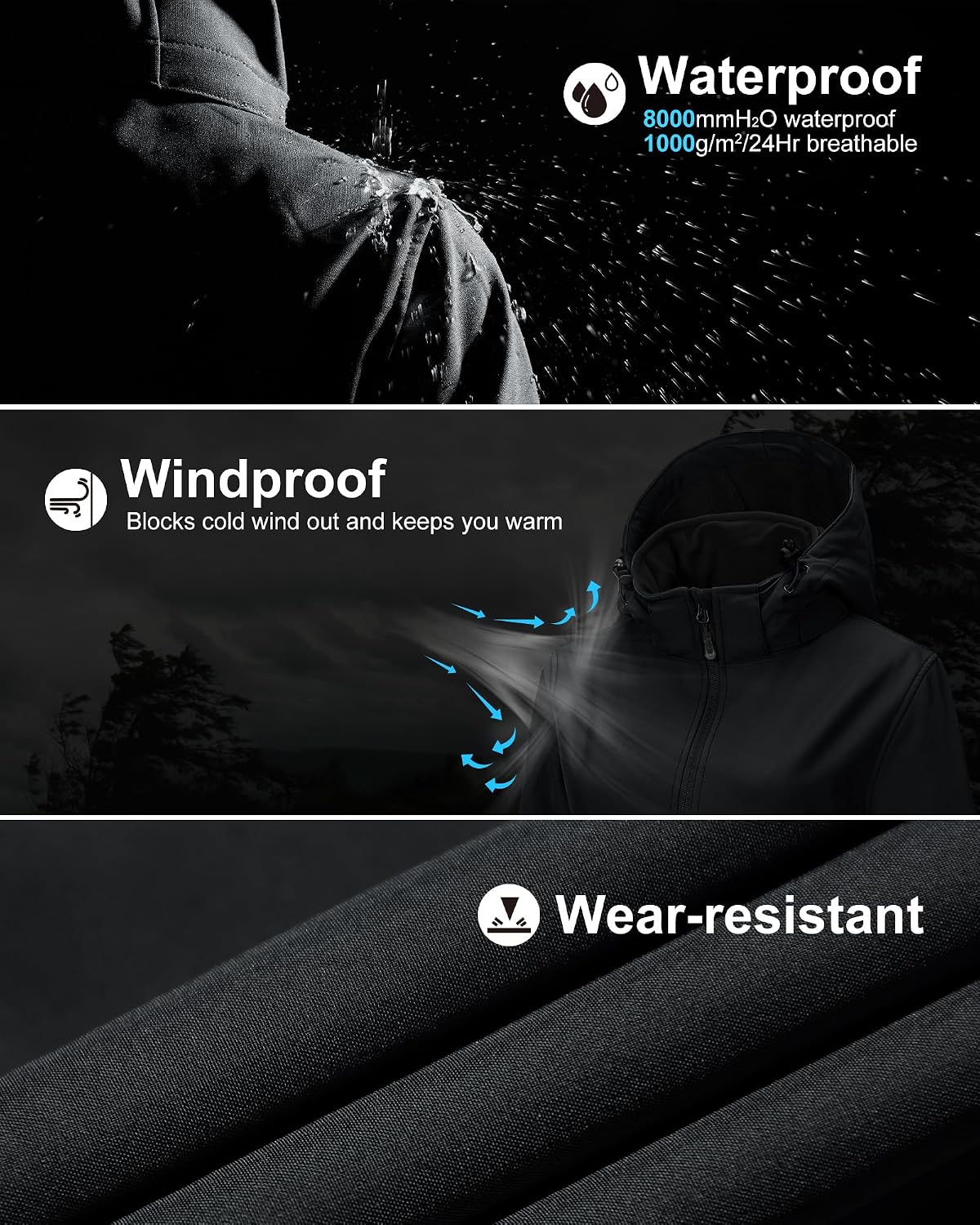 Detalle 2 de 33,000ft Women’s softshell jacket with hood