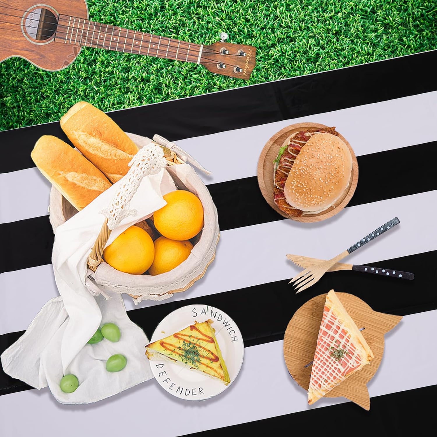 Detalle 2 de Kesfey Striped Tablecloth, 54 x 108 Inches