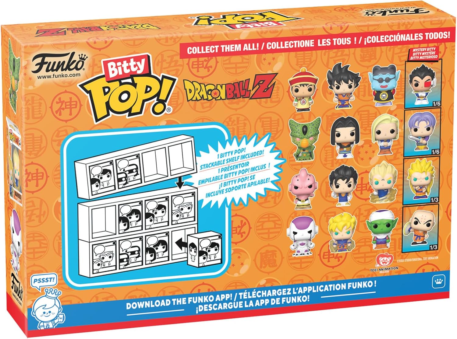 Detalle de Funko Bitty Pop! DBZ 4PK – Frieza 100% Final Form, Super Saiyan Goku First Appearance, Vegeta e Mini Figura Misteriosa 0,9
