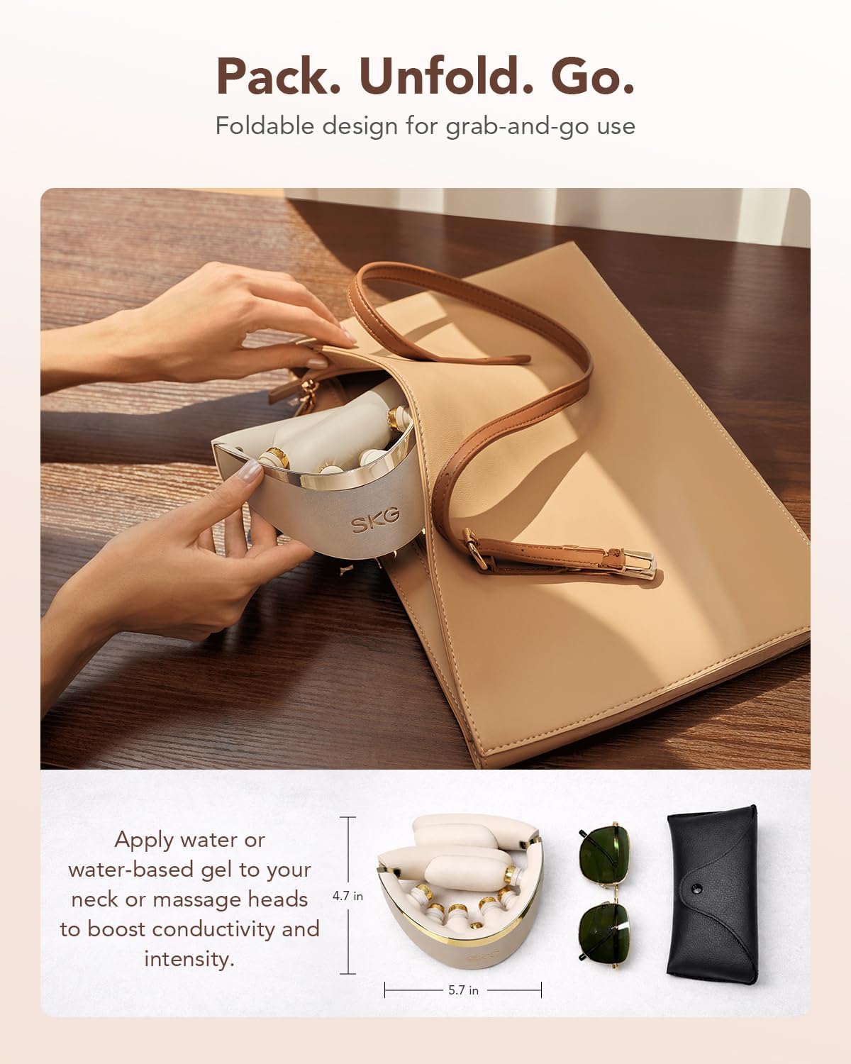 Thumbnail 3 de SKG G7 Pro Fold 3.0 Neck Massager: Deep Tissue Vibration, Foldable Cordless Comfort