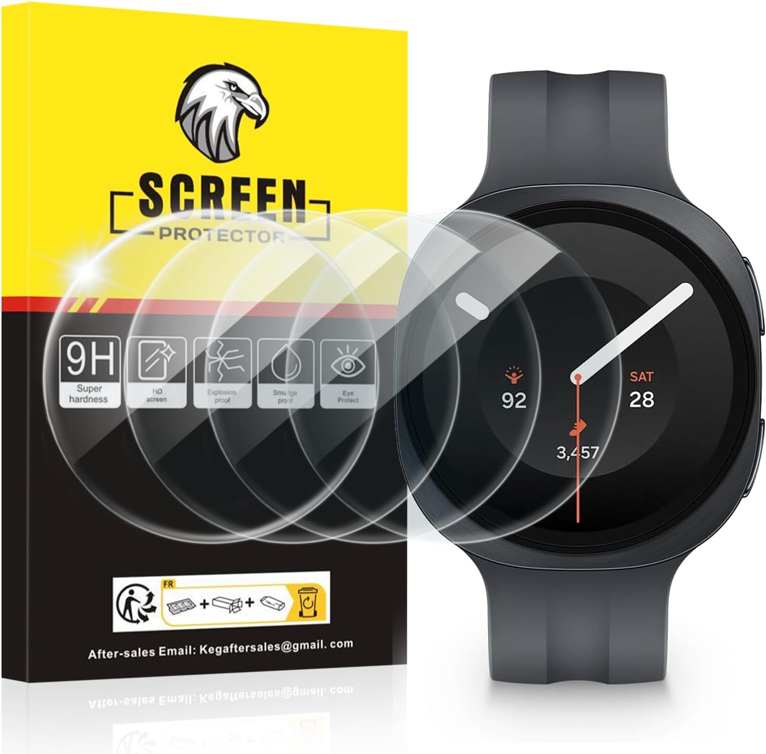 Detalle de SPGUARD Galaxy Watch8 40mm Screen Protector 4-Pack