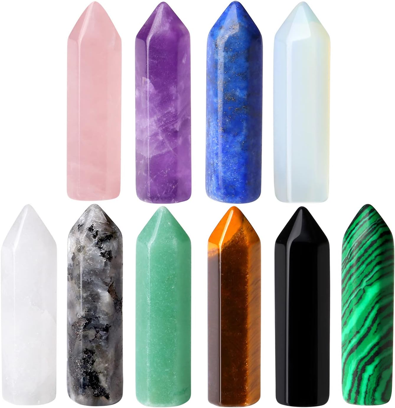 Thumbnail 6 de XIANNVXI 10 Pieces Tigers Eye Moon Crescent Crystal Healing Set