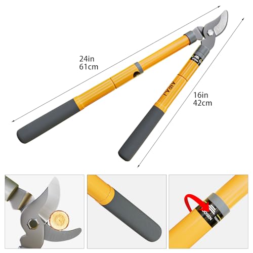 Thumbnail 1 de AIRAJ 42-61cm Telescopic Tree Loppers: Heavy-Duty BYPASS Garden Shears for Thick Branches