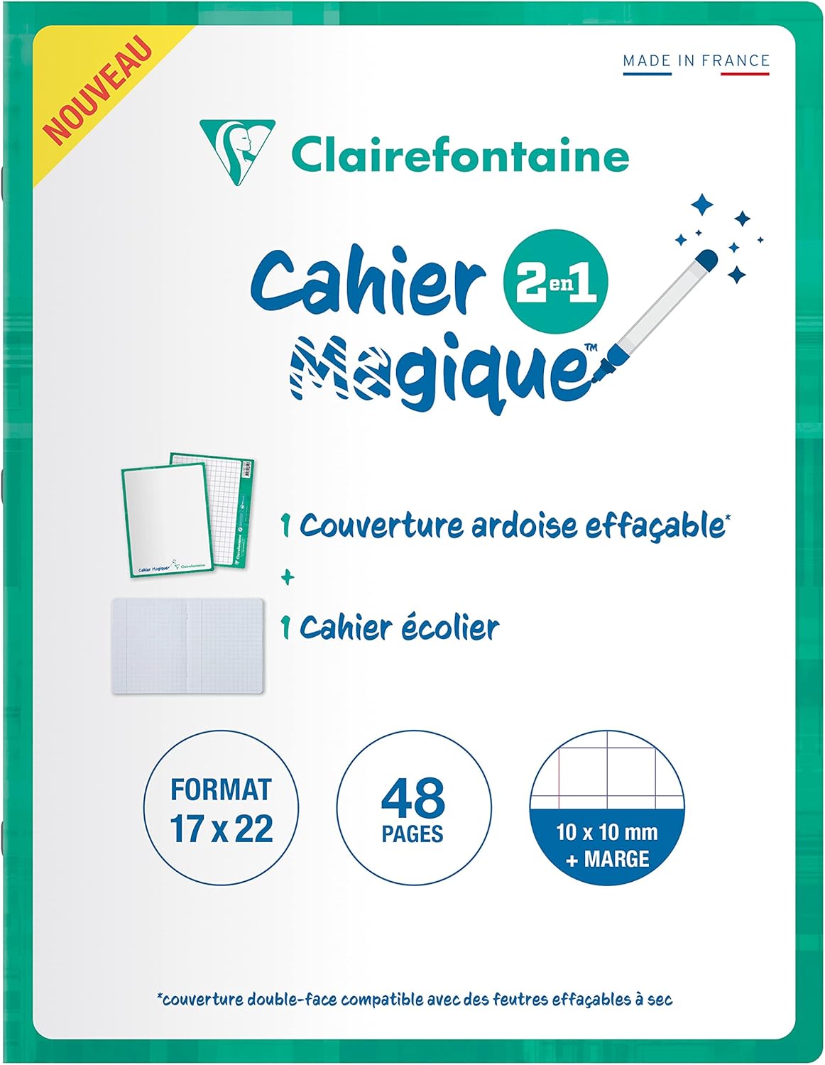 Thumbnail 6 de Clairefontaine 66751Cpack – Cahiers Magiques, lot de 10, 17x22 cm, 48 pages, Grands Carreaux