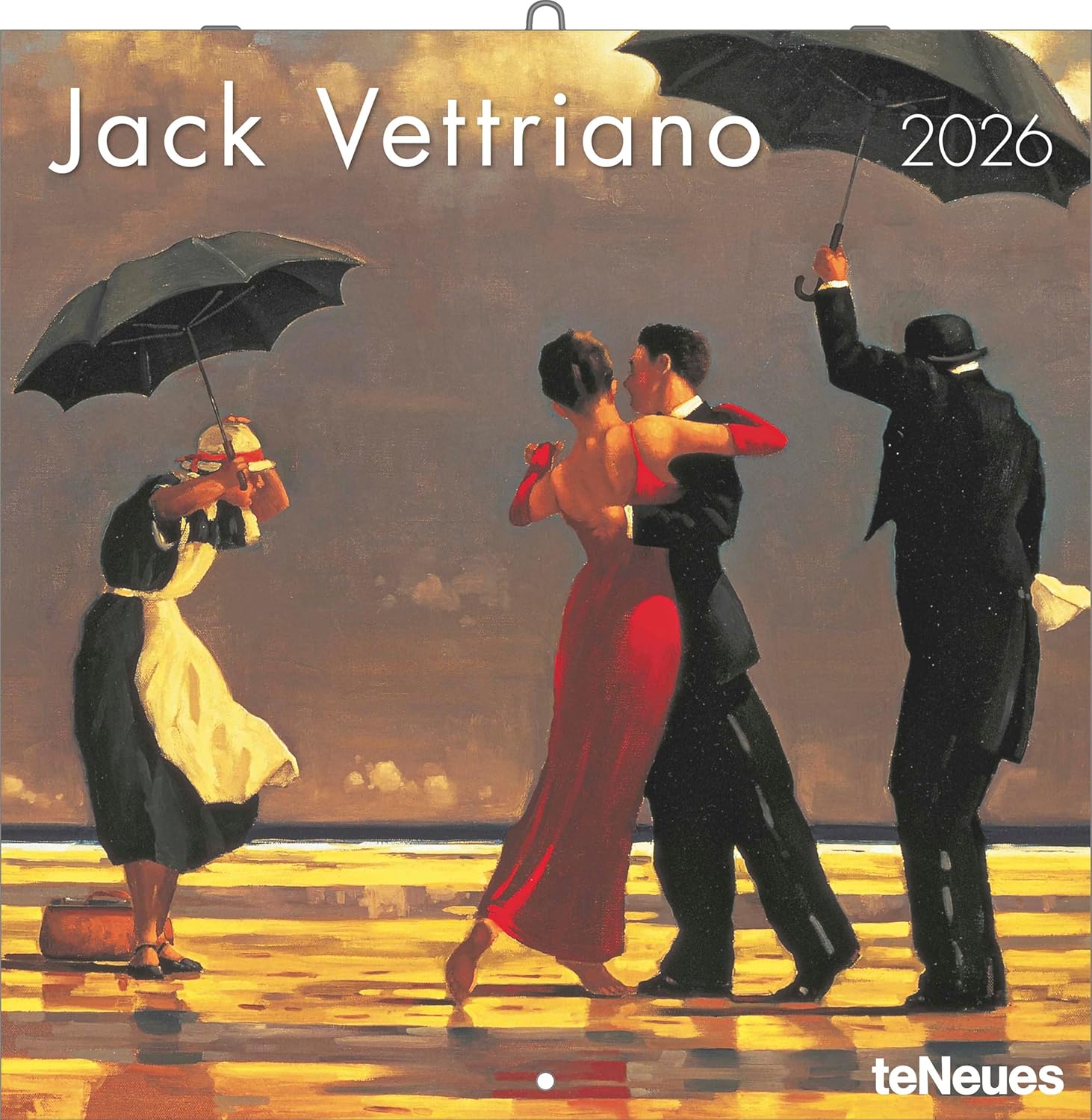 teNeues Jack Vettriano 2026 Kunst-Wandkalender (30x30 cm, 30x60 cm geöffnet) mit 12 Meisterwerken