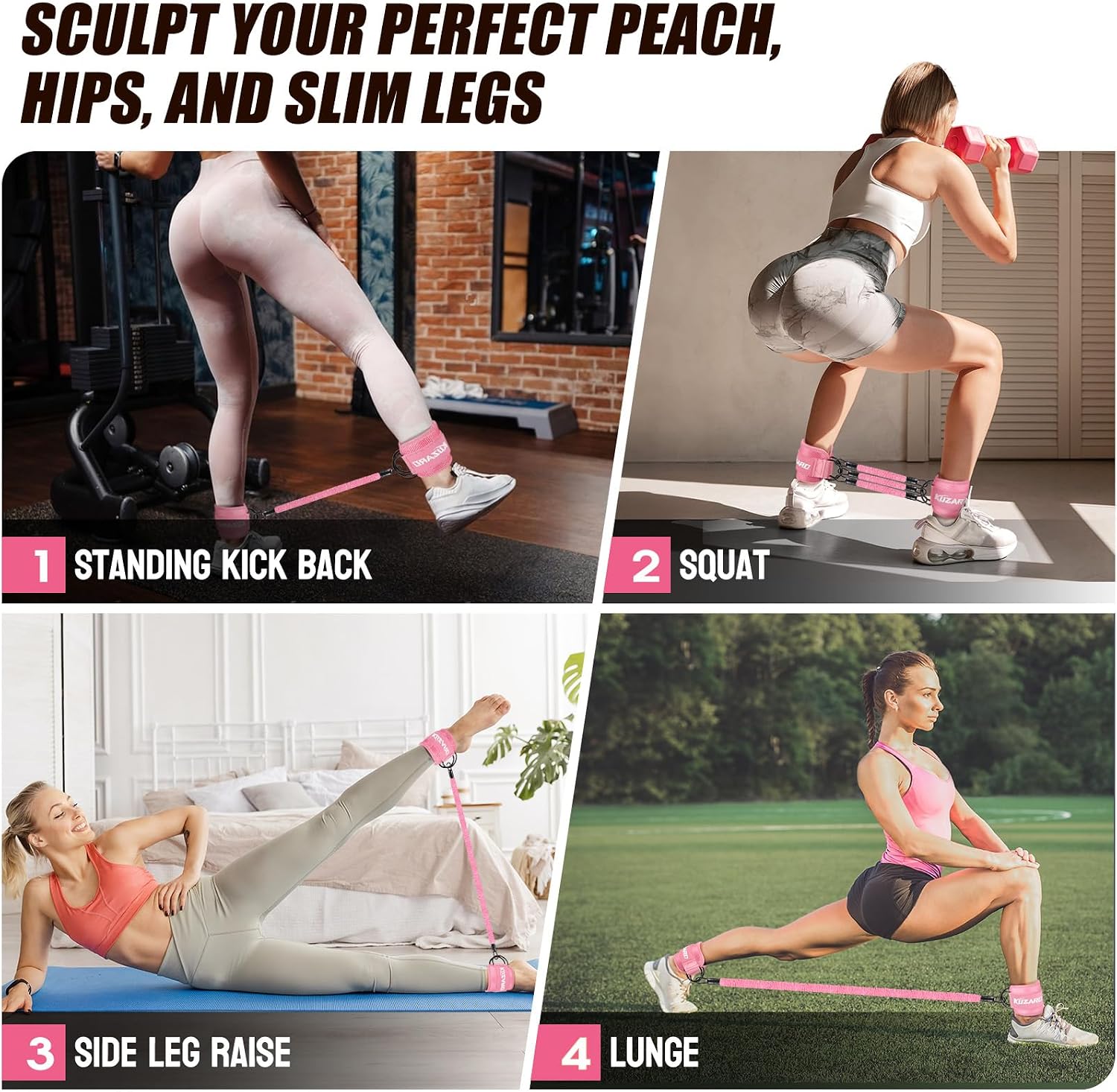 Thumbnail 5 de KUZARO Ankle Resistance Bands with Cuffs ⚙