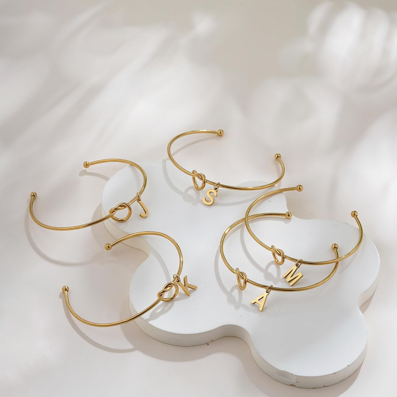 Detalle de SLOONG Armband Damen Gold/Silber – Monogramm Initialen, 18K Vergoldet, Personalisiert