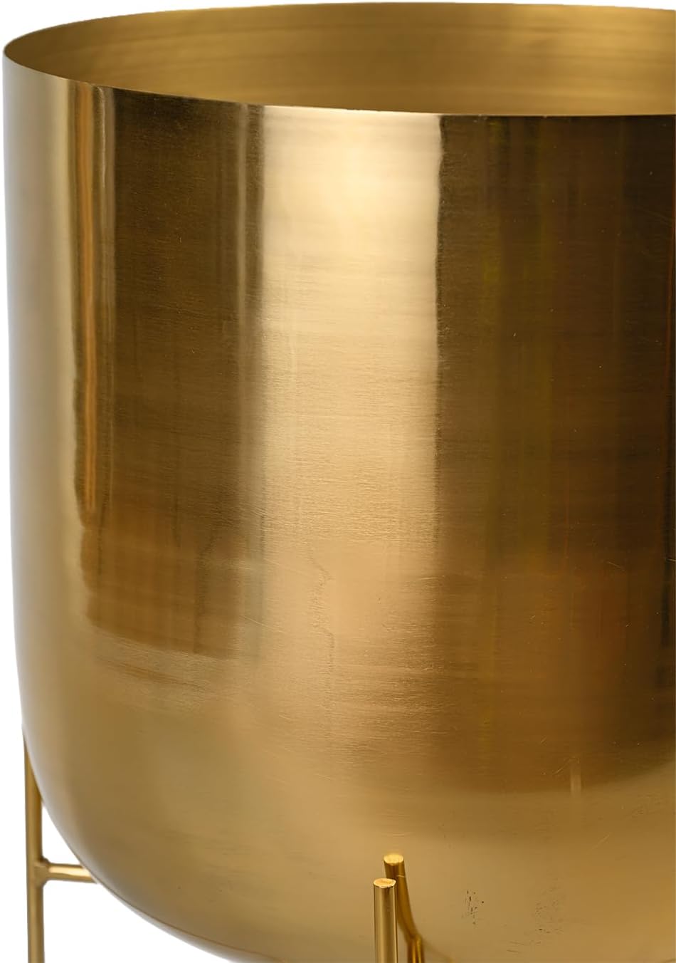 Detalle de Serene Spaces Living SSLIMGP30GOLDFBA – złota metalowa donica ze stojakiem, 66 cm
