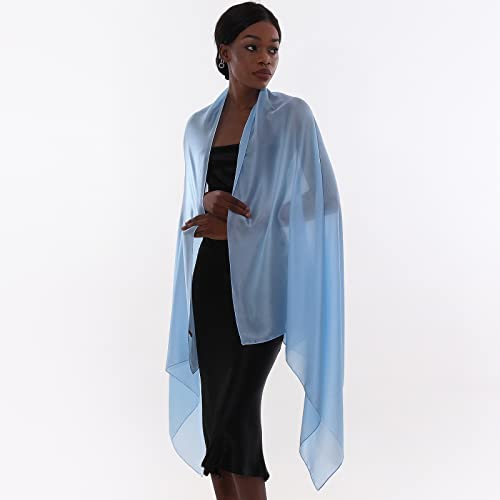 Thumbnail 3 de PIOYMEYA chal azul para mujer ligero tipo pashmina, estola y fular para boda o fiesta