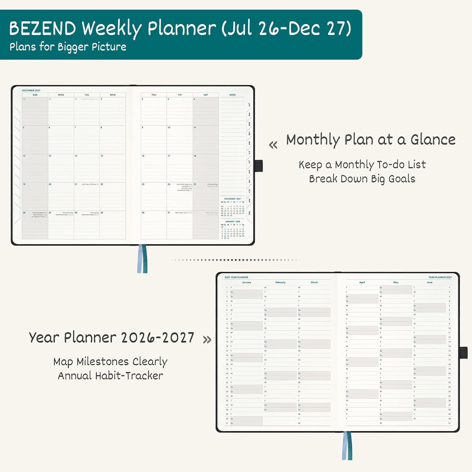 Thumbnail 2 de BEZEND weekly and monthly planner, 18-month