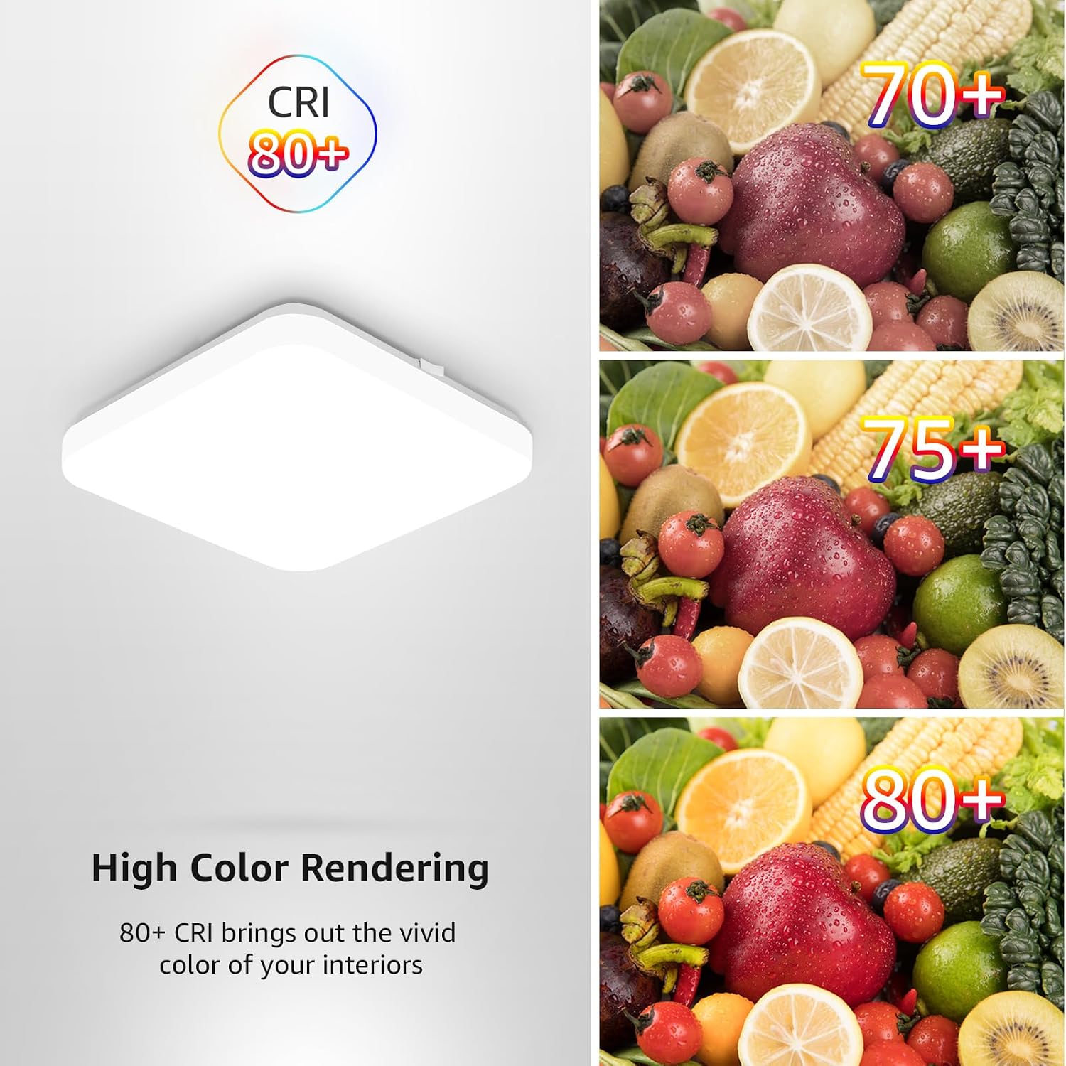 Detalle 2 de Lepro 24W 2400lm Square LED Ceiling Light