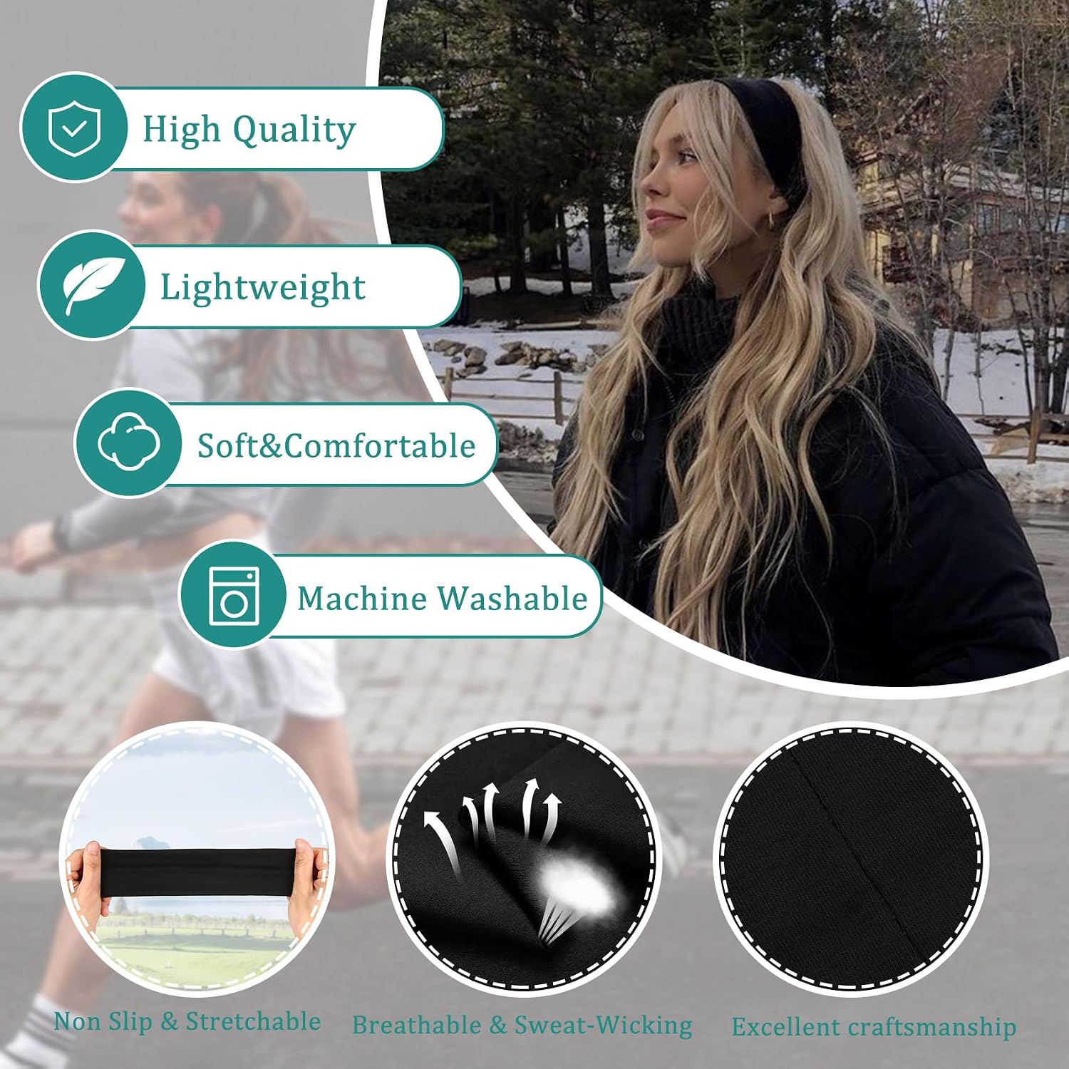 Detalle de Women's Elastic Headbands, 7-Pack