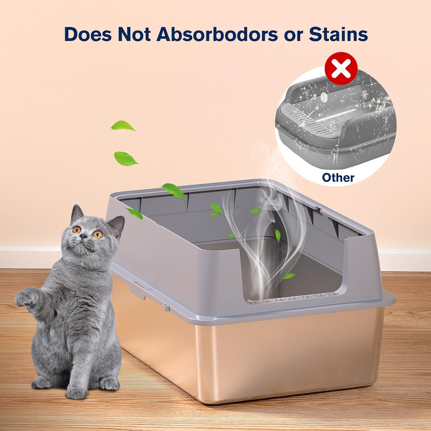 Thumbnail 6 de KITCATY CALB-301LG Stainless Steel Cat Litter Box, XXL, 12-Inch High Sides
