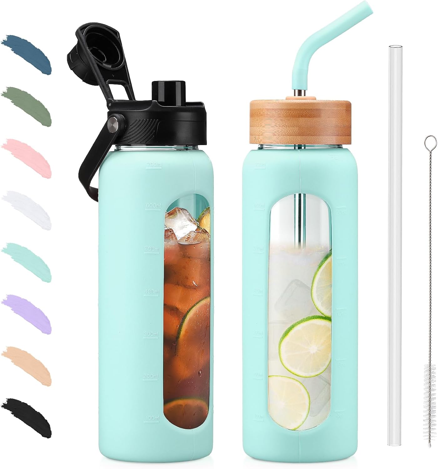 Detalle de BLUEGO 700ml Glass Water Bottle