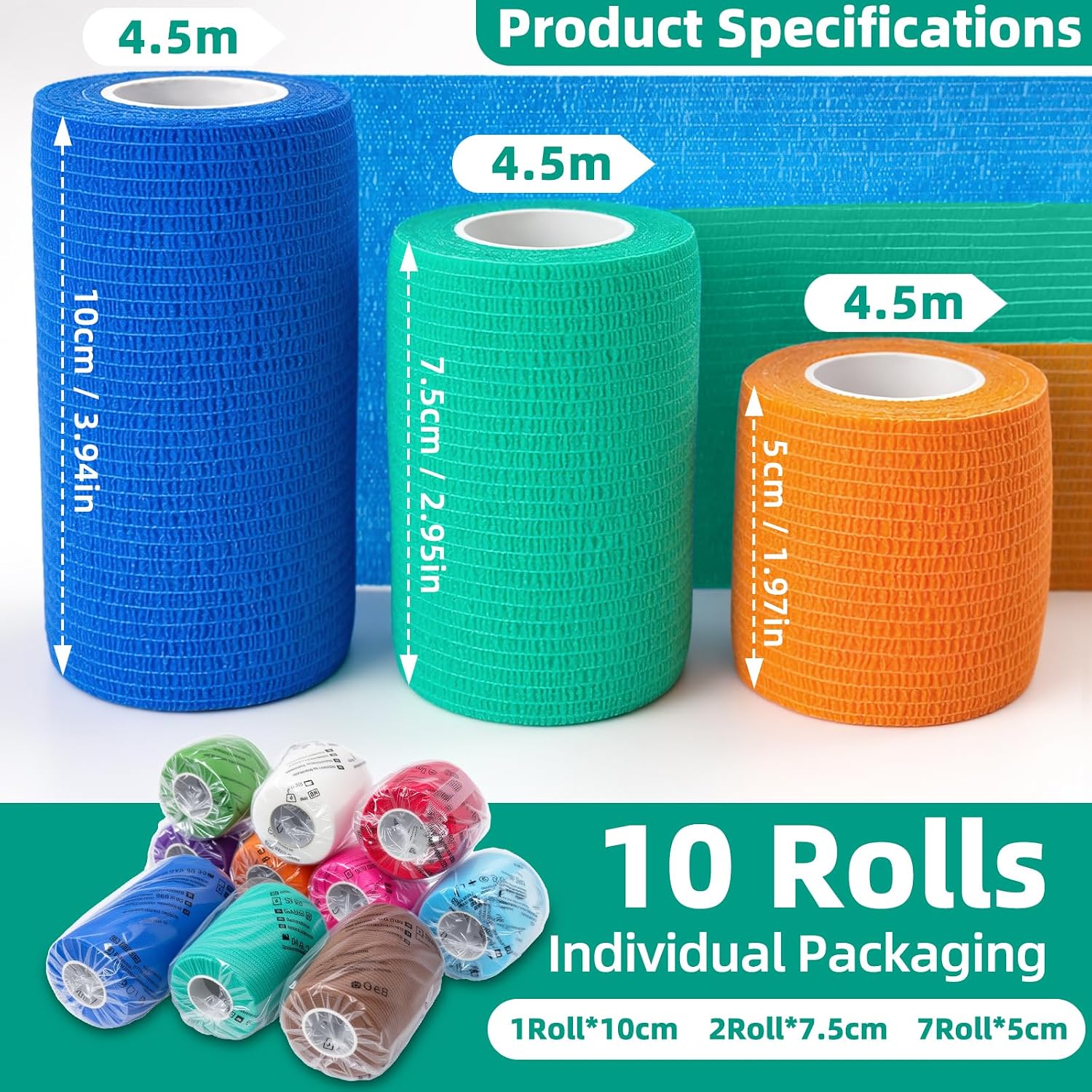 Thumbnail 1 de HONYAO self-adhesive bandage 10 rolls
