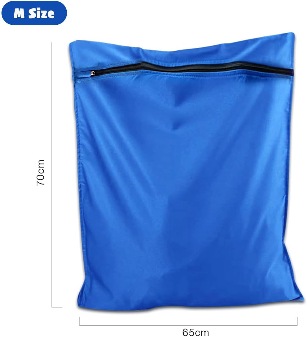 Detalle de Pet Laundry Bag for Washing Machine with YKK Zip – Large Capacity Hair Catcher (Blue, M)