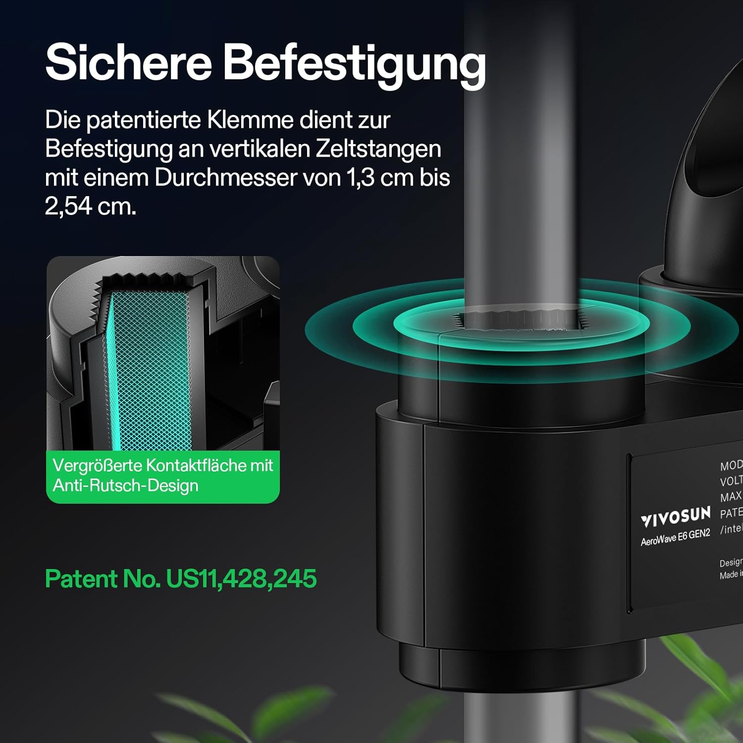 Thumbnail 5 de VIVOSUN E6 Gen2 Grow Ventilator – oszillierend, leise, EC-Motor, IP54, App-Steuerung