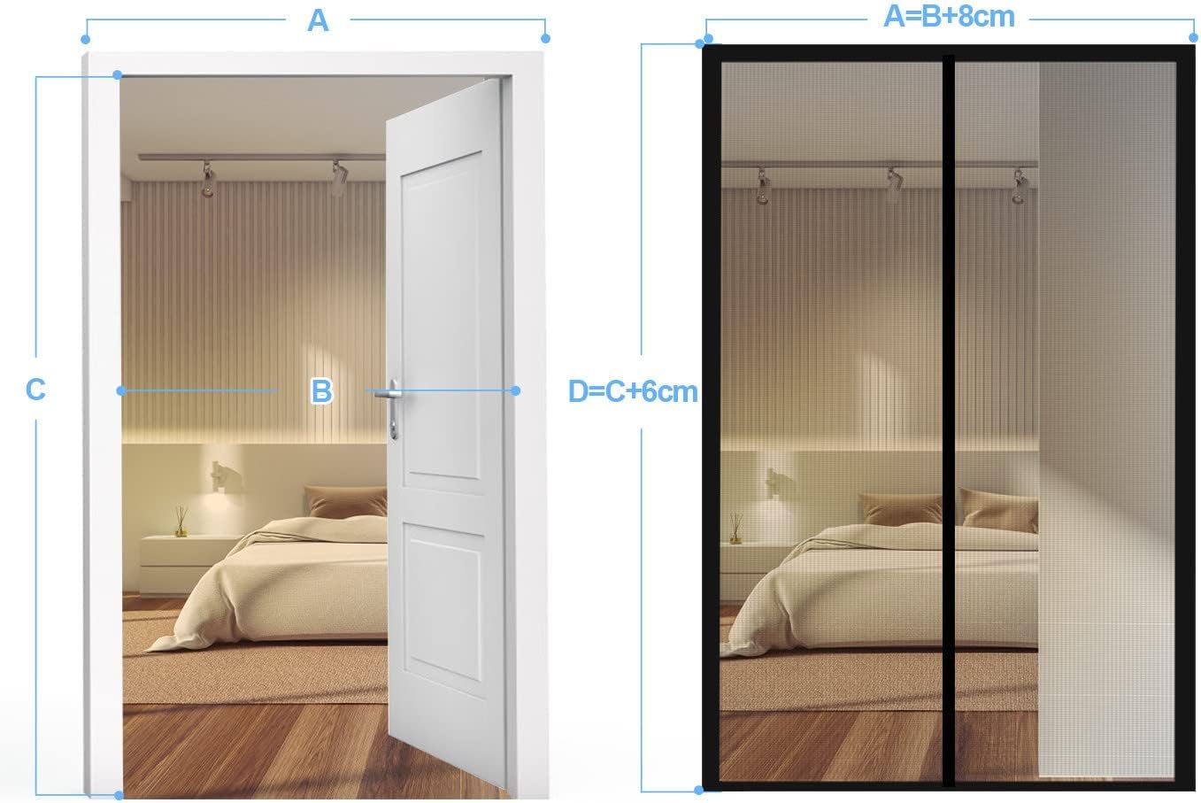 Thumbnail 6 de DIKER Magnet Fliegengitter Balkontür (Fliegenvorhang) 100×210 cm – magnetisch, ohne Bohren
