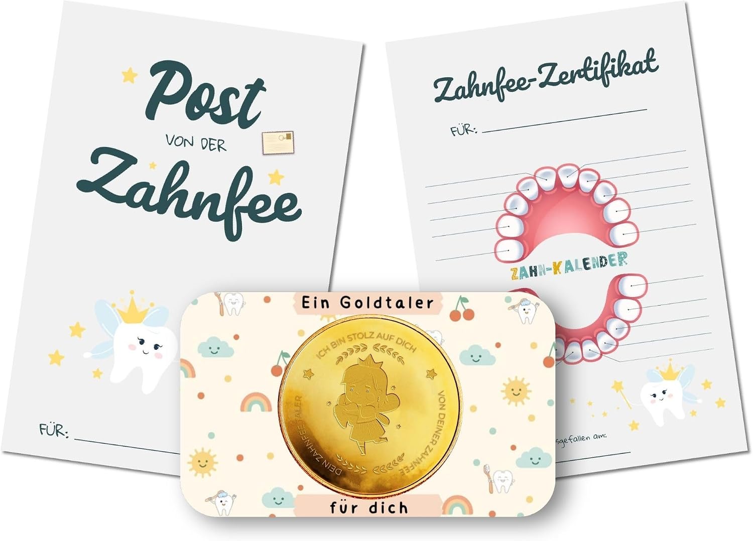 Detalle de MilaBoo zestaw wróżki zębowej z monetą szczęścia i certyfikatem